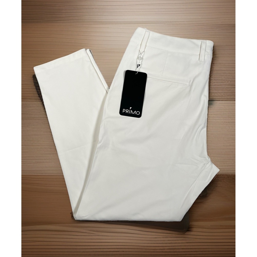 *NWT-Primo Golf Pants Mens 32x28 White Pockets Trousers Performance $99